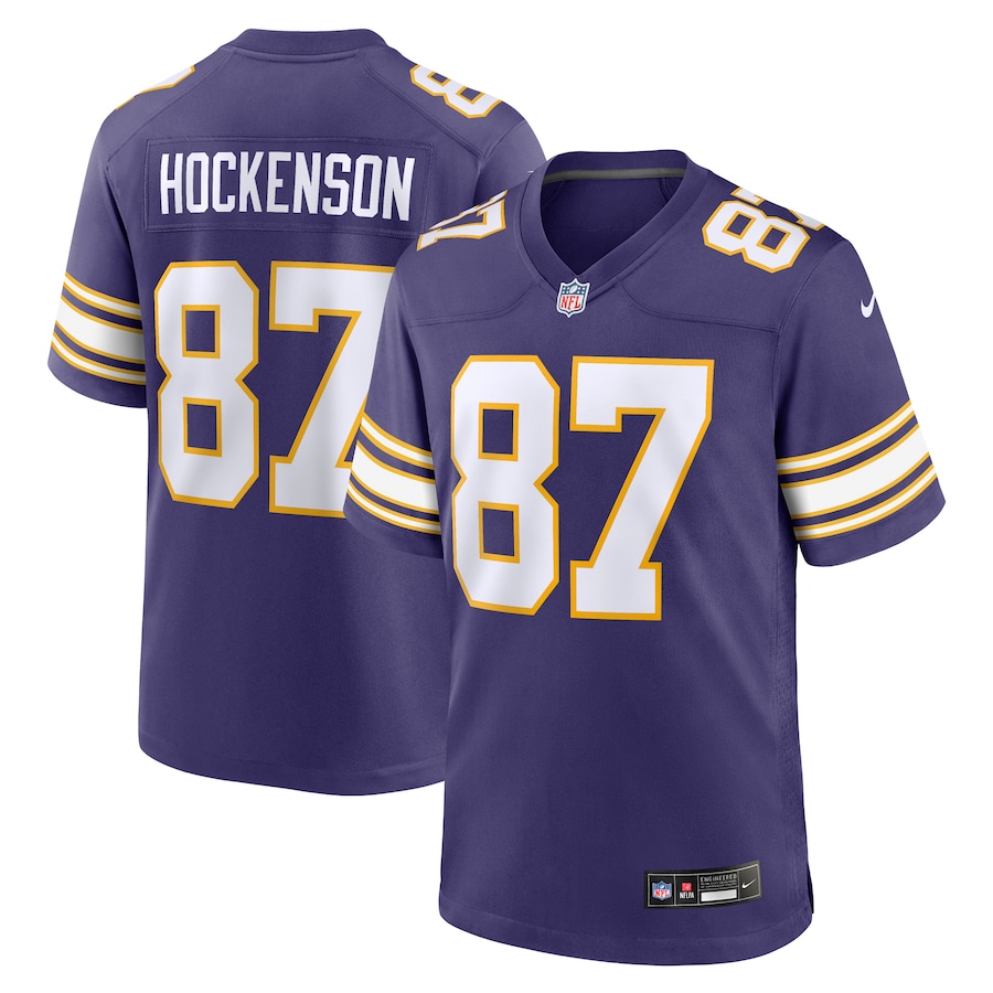 Mens Minnesota Vikings T.J. Hockenson Purple Classic Player Game Jersey - myjerseyhub