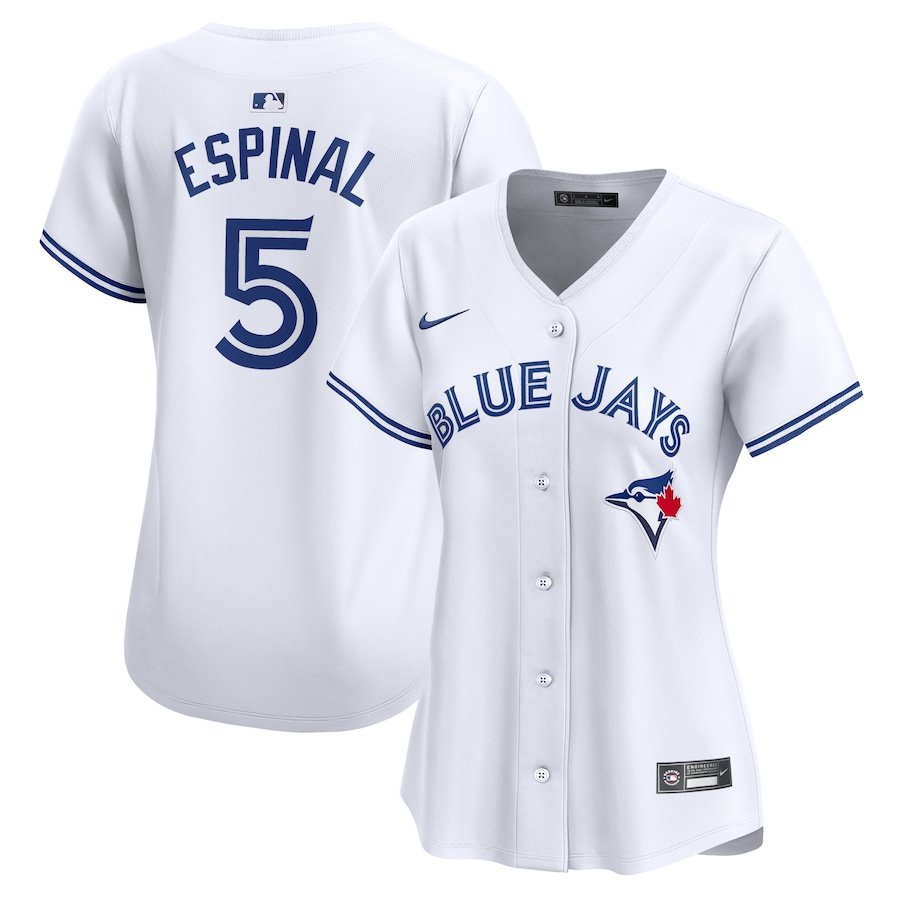 Women's Toronto Blue Jays Santiago Espinal White Home Limited Player Jersey - myjerseyhub