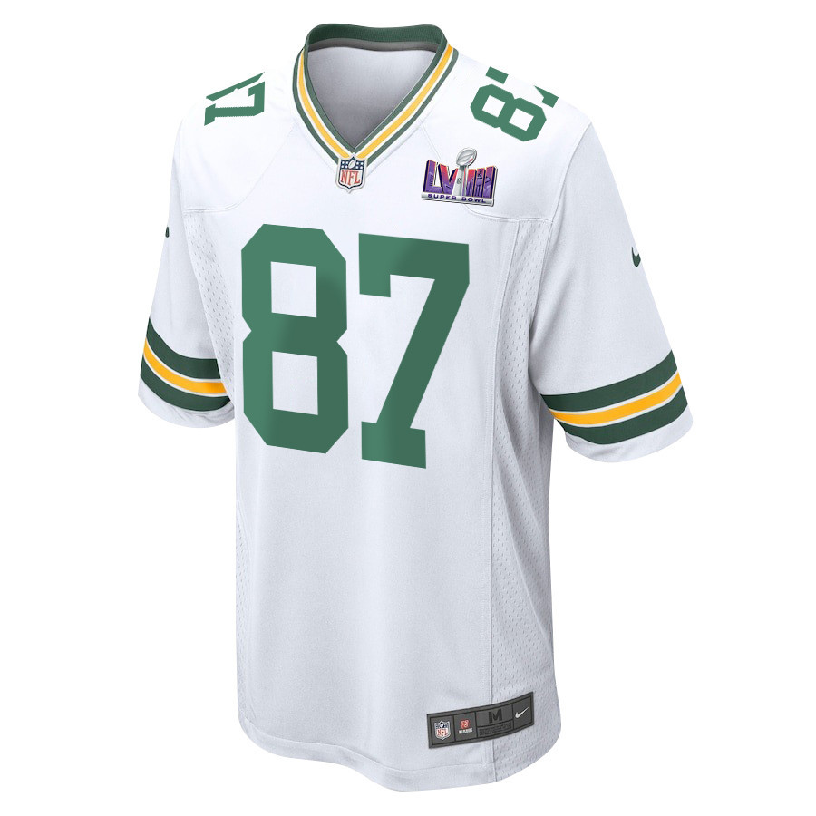 Romeo Doubs 87 Signed Green Bay Packers Super Bowl LVIII Game Men Jersey - White - myjerseyhub