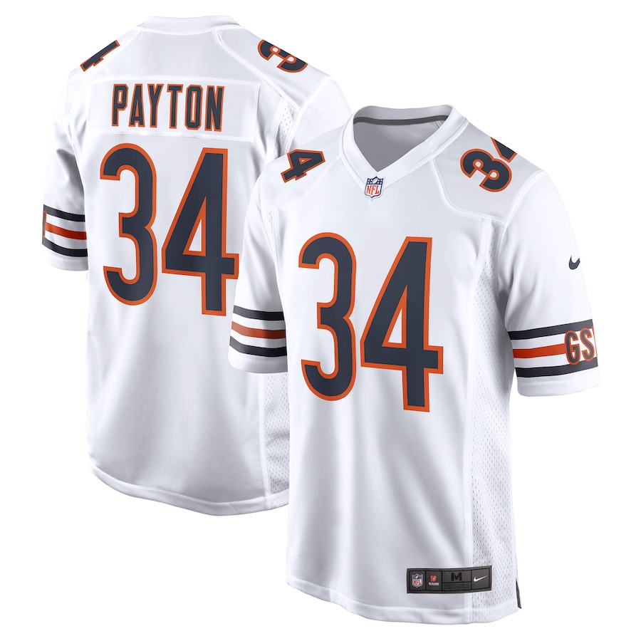 Mens Chicago Bears Walter Payton White Retired Player Away Game Jersey - myjerseyhub