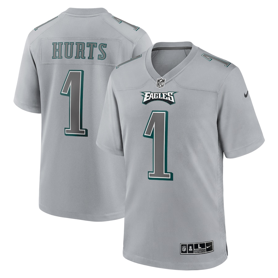 Mens Philadelphia Eagles Jalen Hurts Gray Atmosphere Fashion Game Jersey - myjerseyhub
