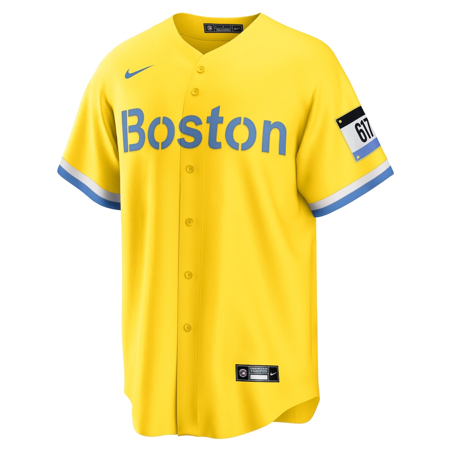 Men's Boston Red Sox Trevor Story Gold City Connect Replica Player Jersey - myjerseyhub