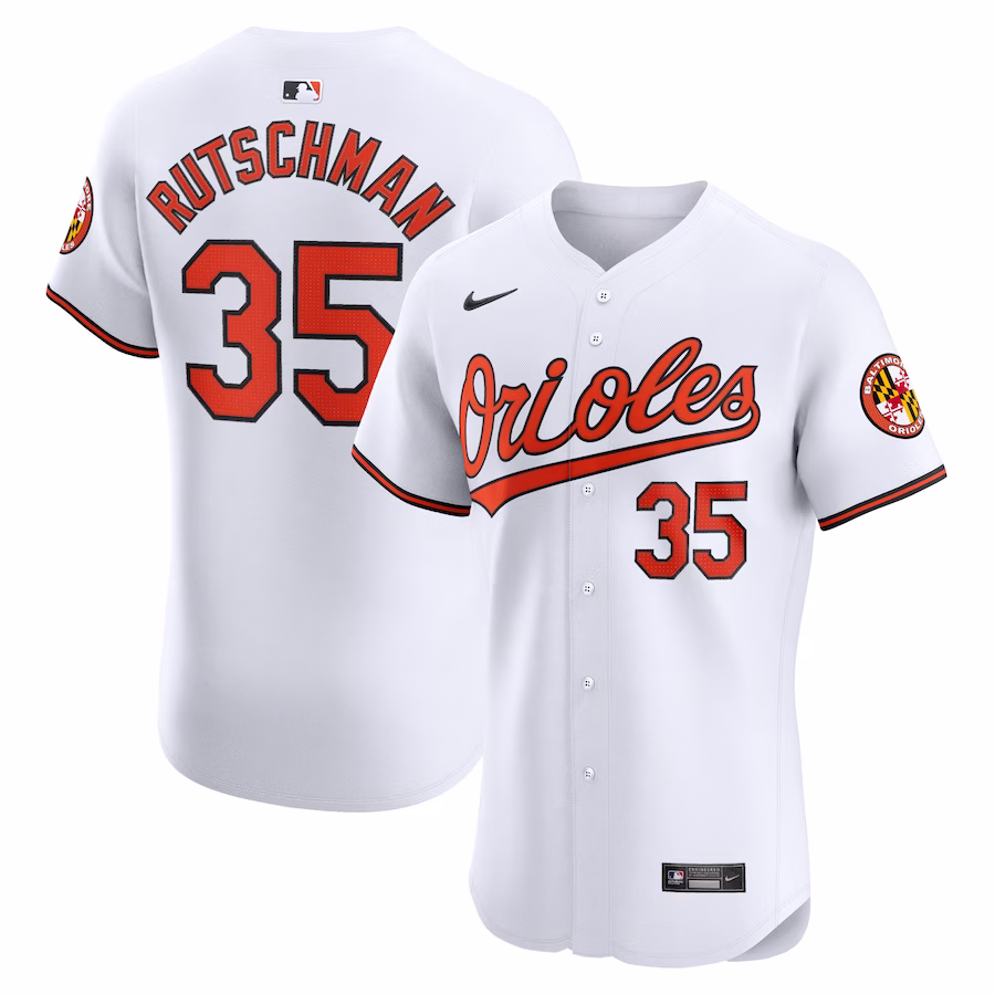Women's Baltimore Orioles Adley Rutschman Nike White Home Elite Jersey - myjerseyhub