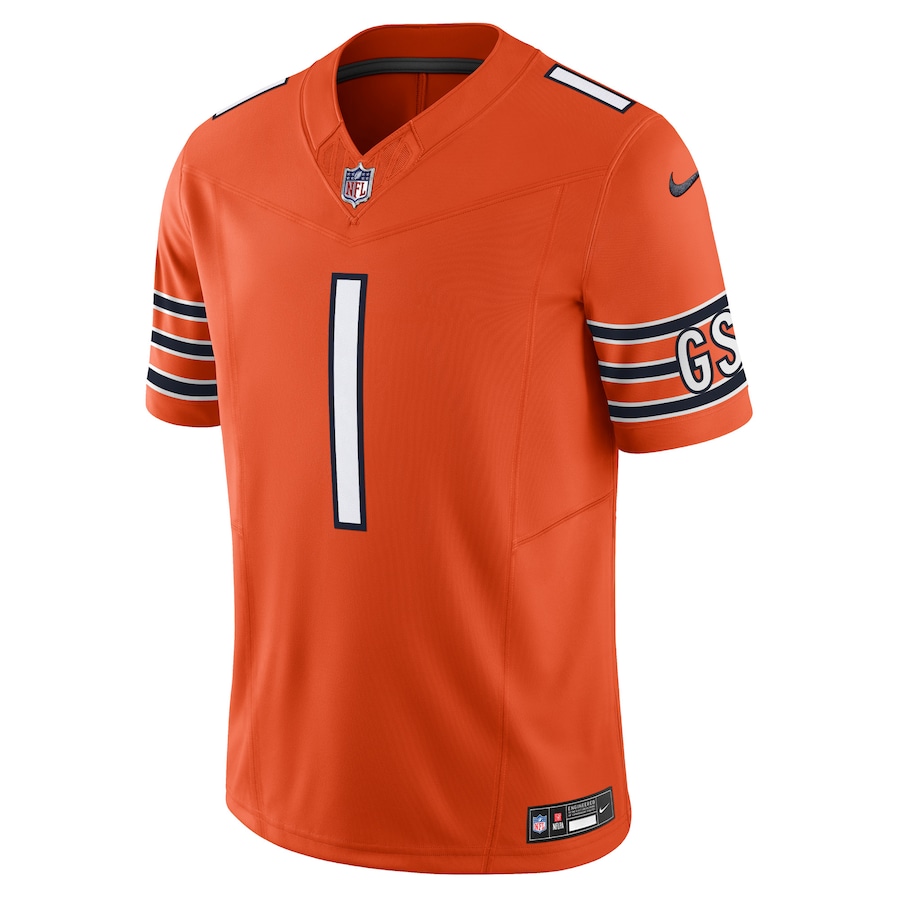 Mens Chicago Bears Justin Fields Orange Vapor F.U.S.E. Limited Jersey - myjerseyhub