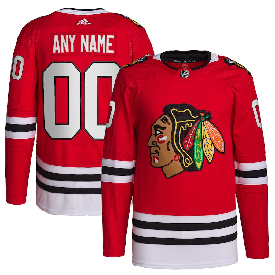 Women's Chicago Blackhawks Red Home Primegreen Authentic Custom Jersey - myjerseyhub