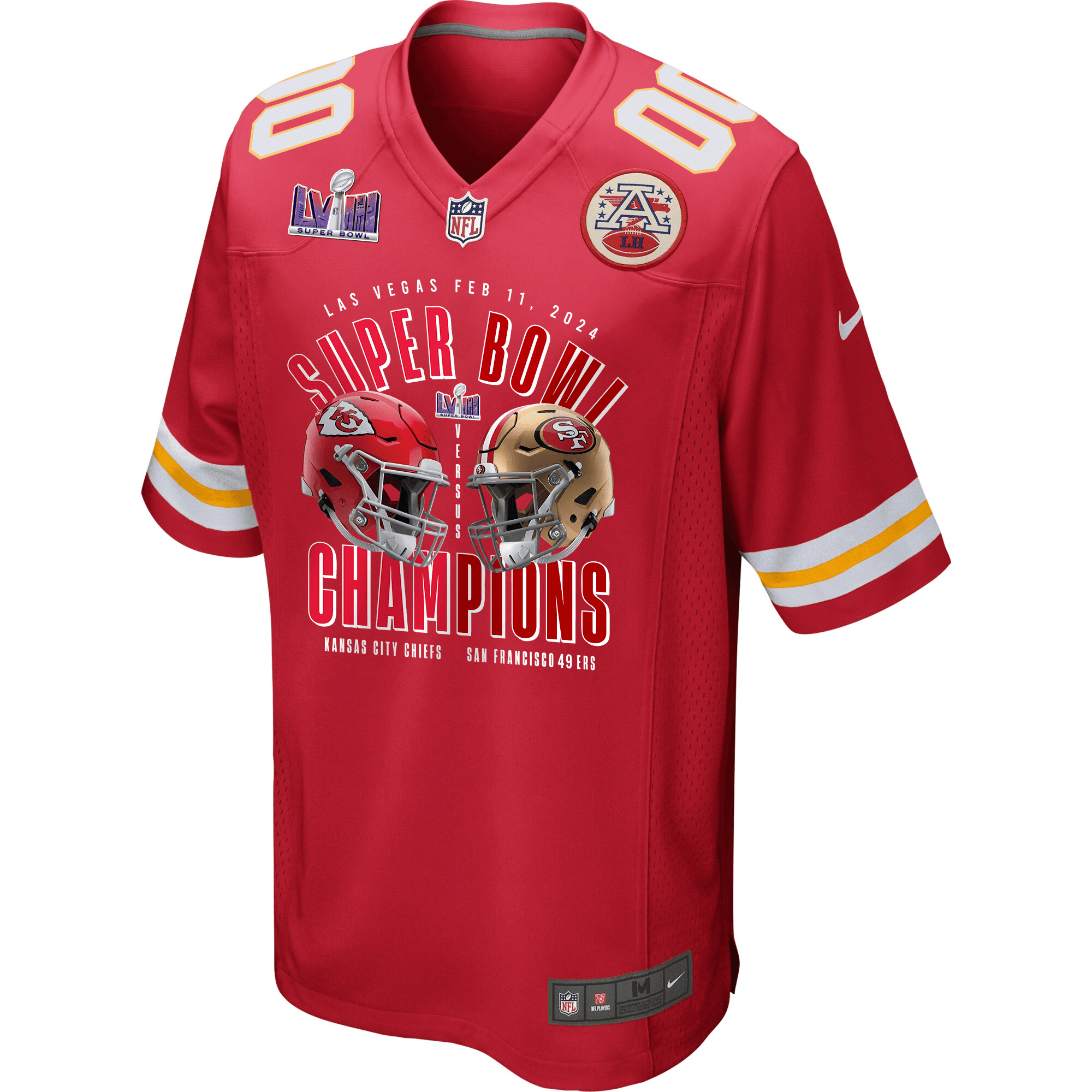 Kansas City Chiefs vs. San Francisco 49ers Super Bowl LVIII Matchup Game Custom Men Jersey - Red - myjerseyhub