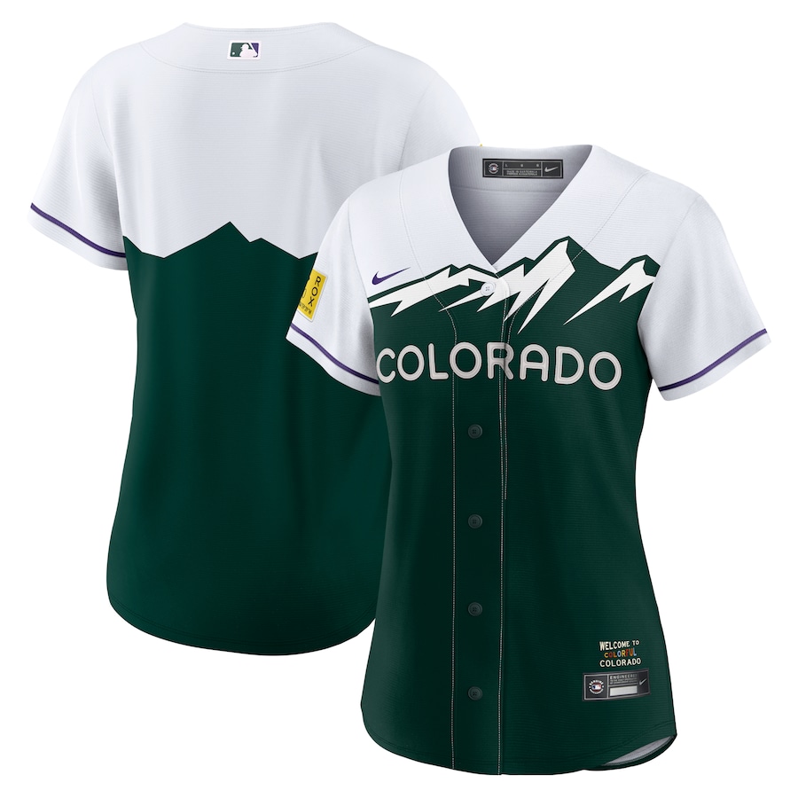Women's Colorado Rockies White/Forest Green City Connect Replica Team Jersey - myjerseyhub
