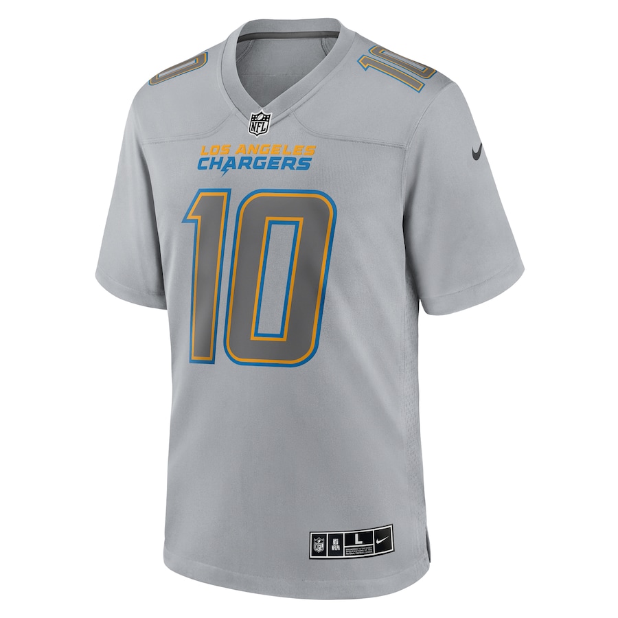 Mens Los Angeles Chargers Justin Herbert Gray Atmosphere Fashion Game Jersey - myjerseyhub