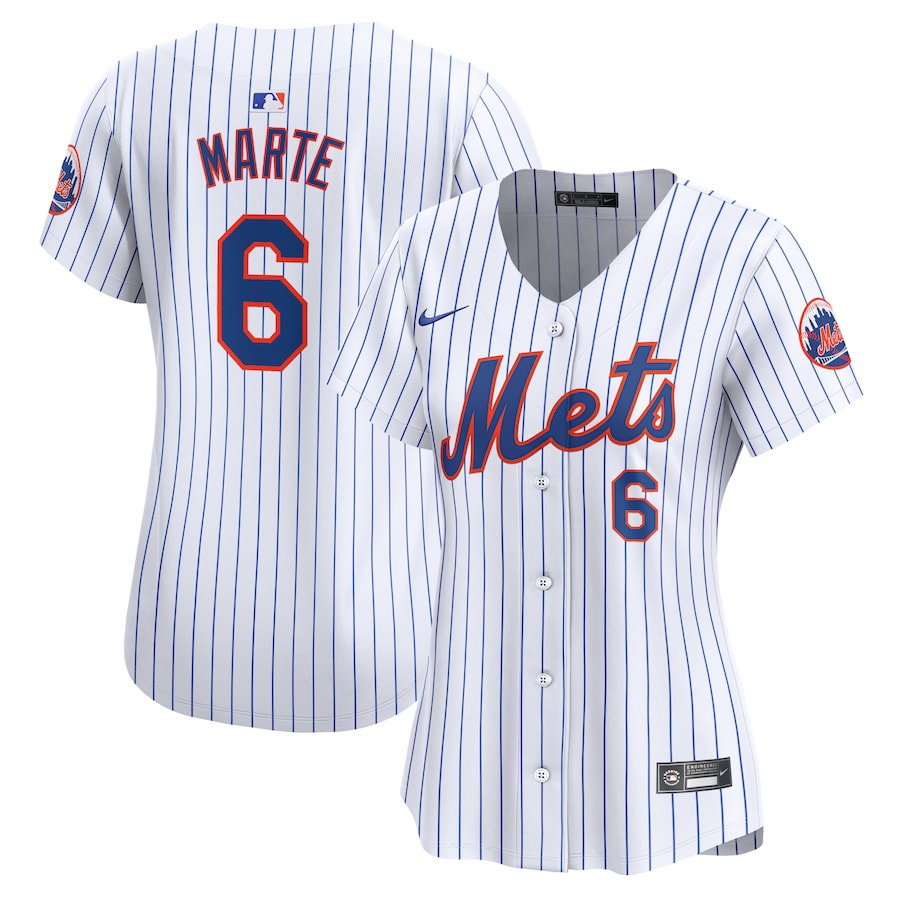 Women's New York Mets Starling Marte White Home Limited Player Jersey - myjerseyhub