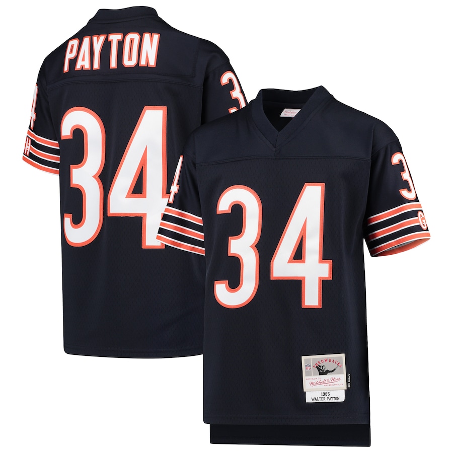 Youth Chicago Bears Walter Payton Navy 1985 Legacy Retired Player Jersey - myjerseyhub