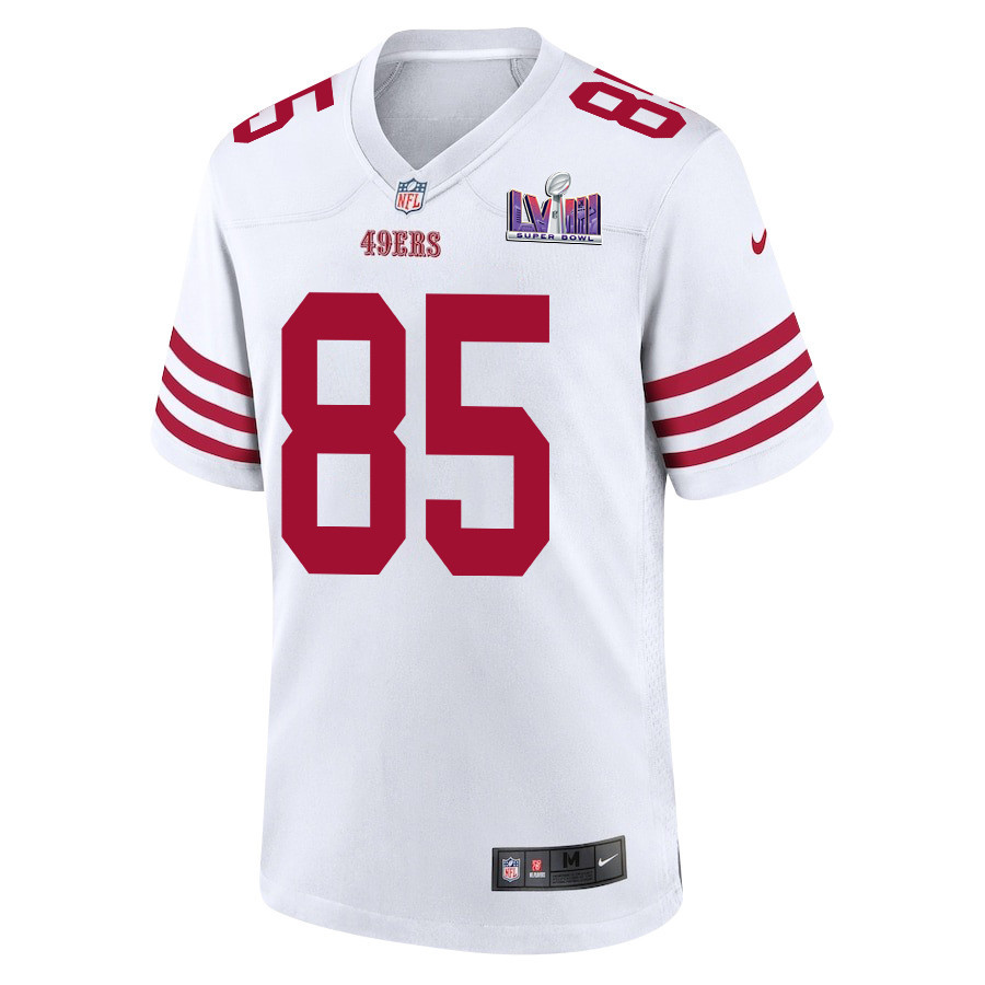 George Kittle 85 Signed San Francisco 49ers Super Bowl LVIII Game Men Jersey - White - myjerseyhub