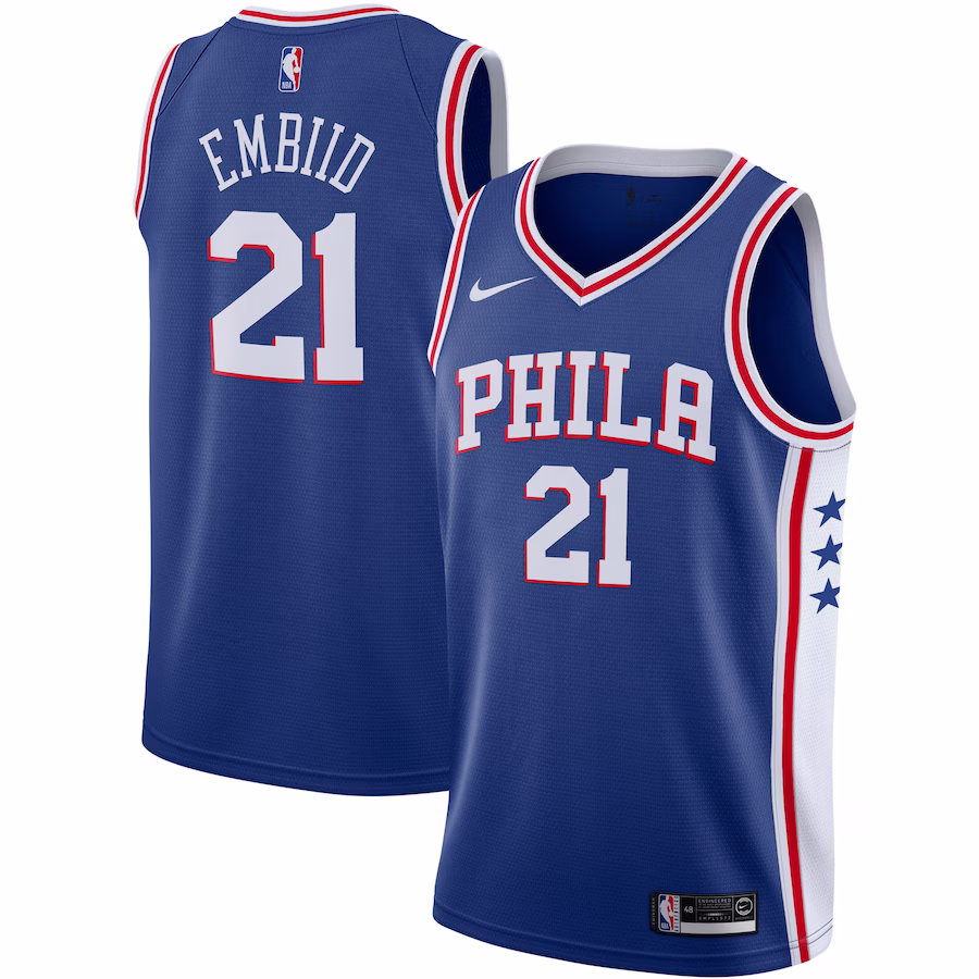 Men's Philadelphia 76ers Joel Embiid Nike Royal 2019/2020 Swingman Jersey - Icon Edition - myjerseyhub