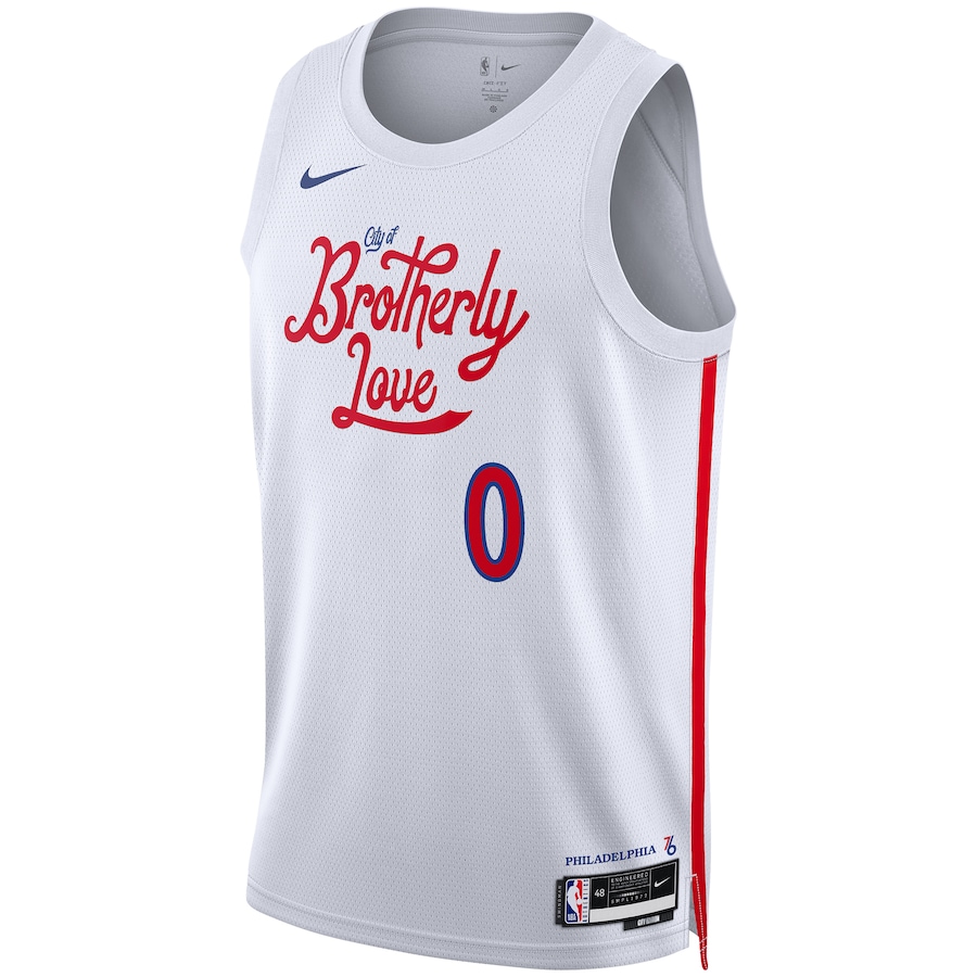 Unisex Philadelphia 76ers Tyrese Maxey Nike White 2022/23 Swingman Jersey - City Edition - myjerseyhub