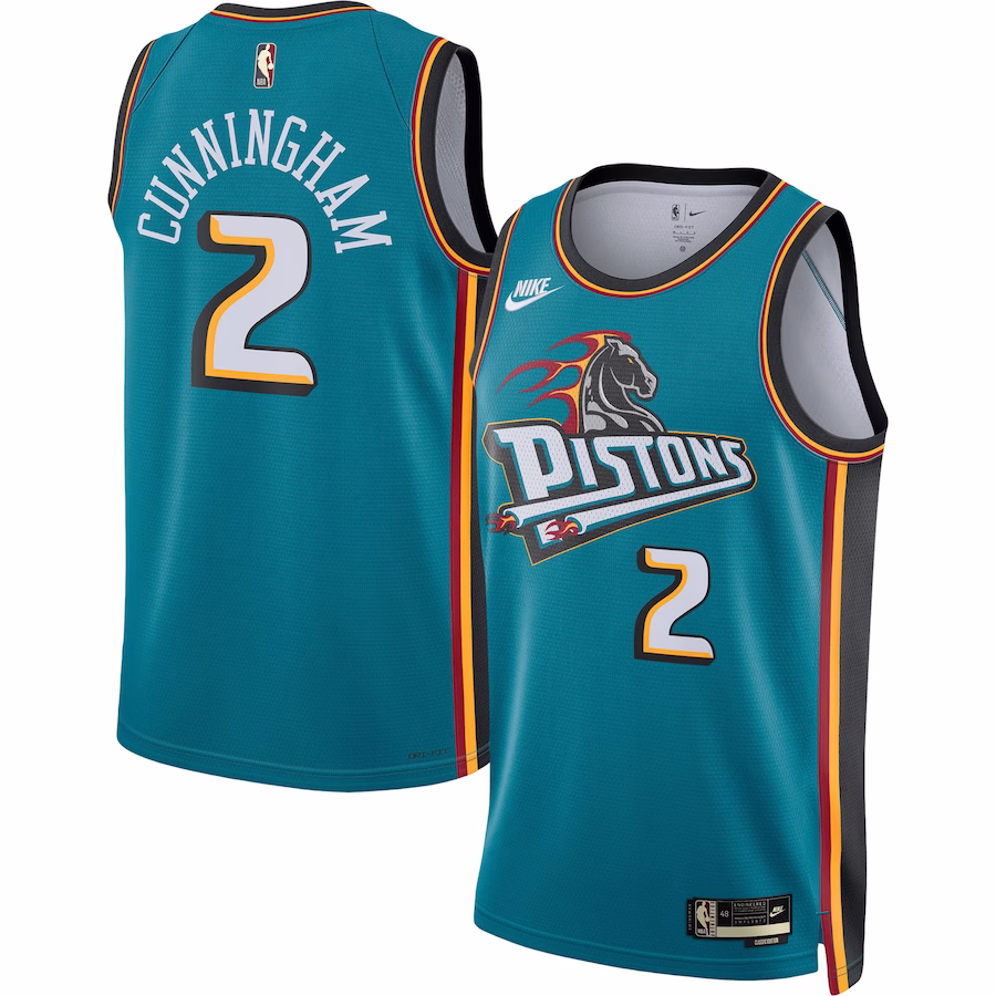 Men's Detroit Pistons Cade Cunningham Nike Teal Swingman Jersey - Classic Edition - myjerseyhub