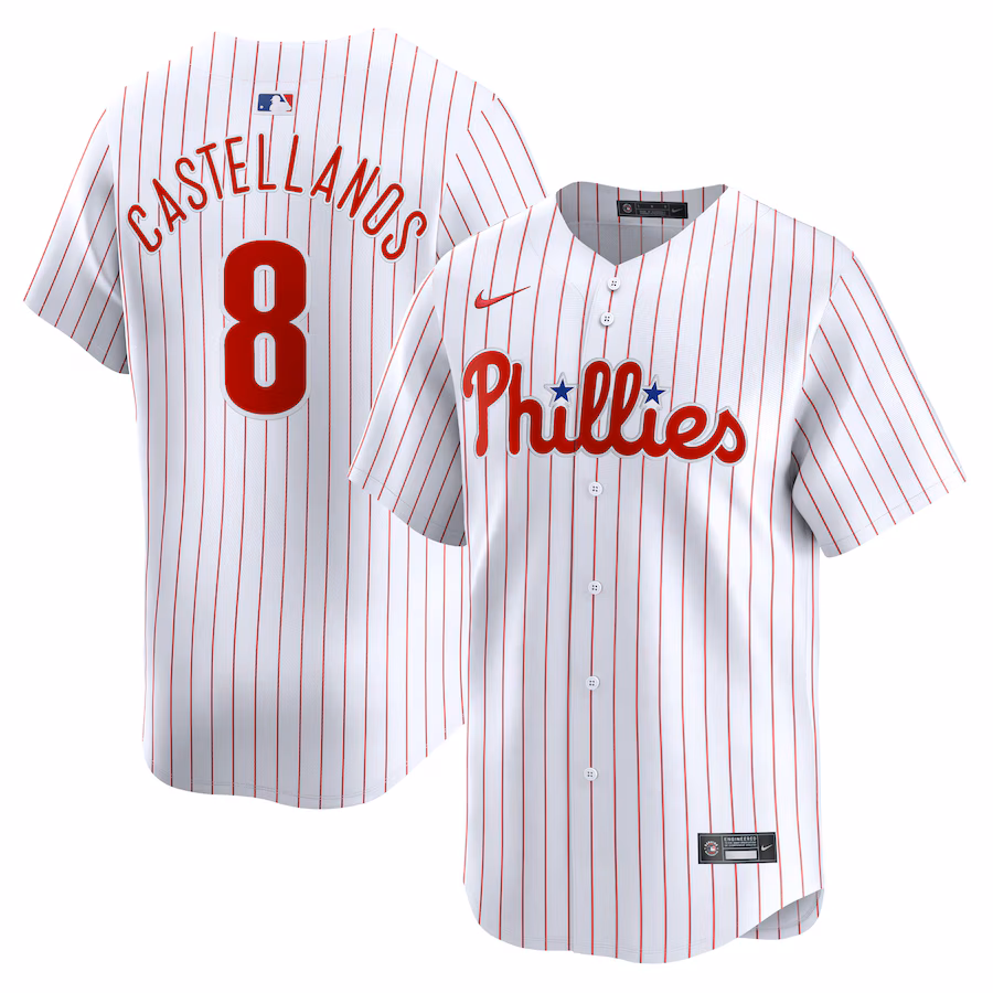 Youth Philadelphia Phillies Nick Castellanos Nike White Home Limited Player Jersey - myjerseyhub