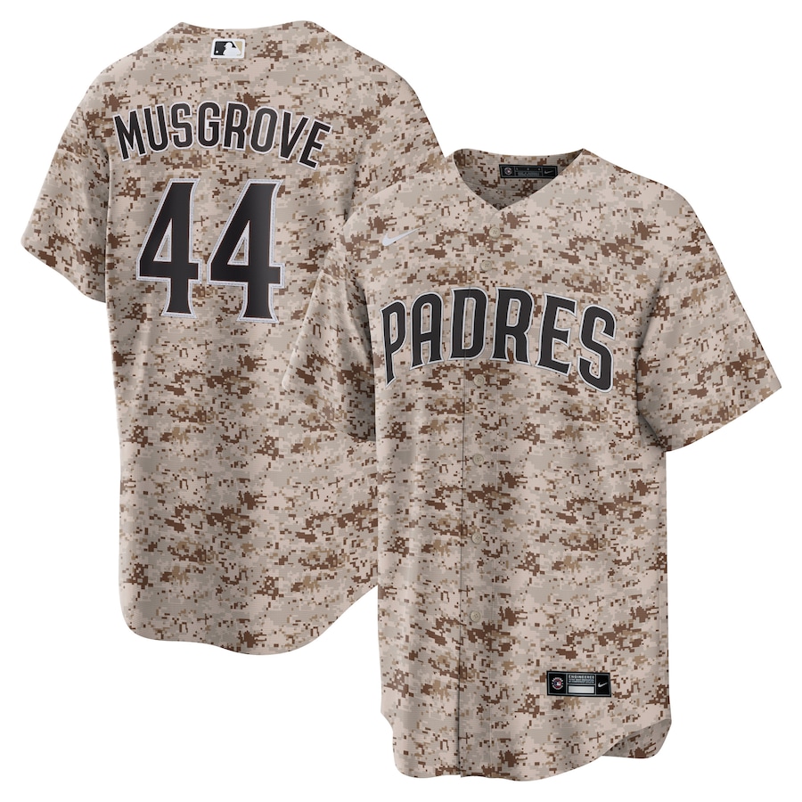 Men's San Diego Padres Joe Musgrove Camo USMC Alternate Replica Player Jersey - myjerseyhub
