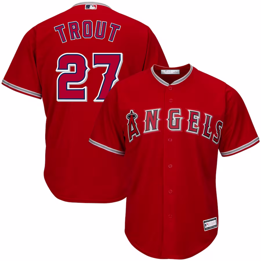 Youth Los Angeles Angels Mike Trout Red Big & Tall Replica Player Jersey - myjerseyhub