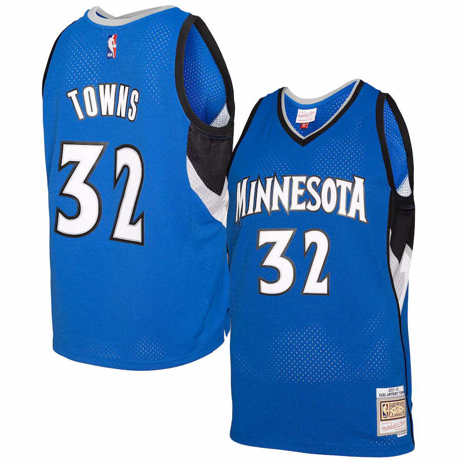 Men's Minnesota Timberwolves Karl-Anthony Towns Mitchell & Ness Blue 2015/16 Swingman Jersey - myjerseyhub