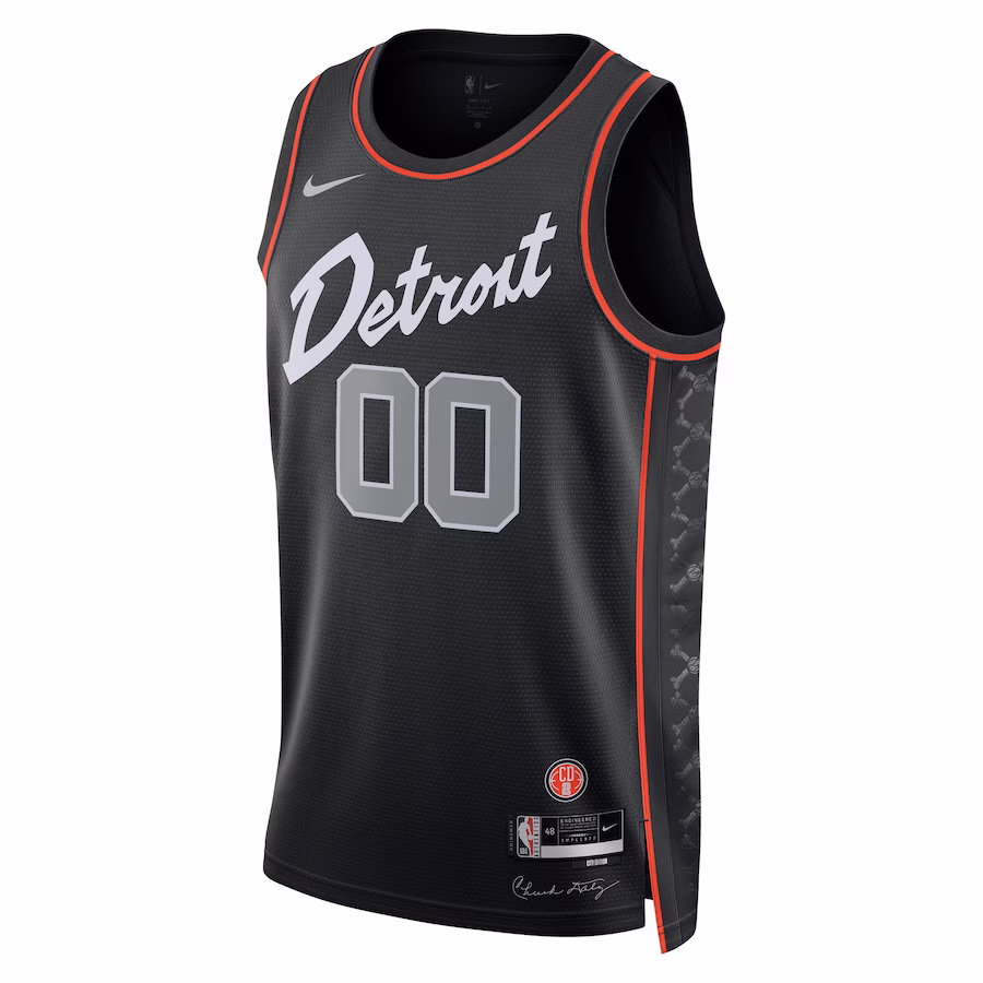 Unisex Detroit Pistons Nike Black 2023/24 Custom Swingman Jersey - City Edition - myjerseyhub
