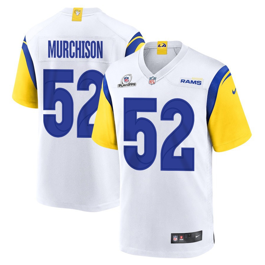 Larrell Murchison 52 Los Angeles Rams 2023 Playoffs Patch Game Men Jersey - White - myjerseyhub