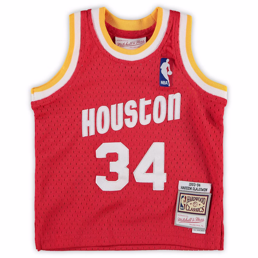 Infant Houston Rockets Hakeem Olajuwon Mitchell & Ness Red 1993/94 Hardwood Classics Retired Player Jersey - myjerseyhub
