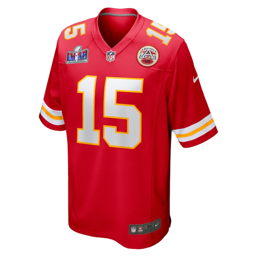 Mens Kansas City Chiefs Patrick Mahomes Red Super Bowl LVIII Game Jersey - myjerseyhub