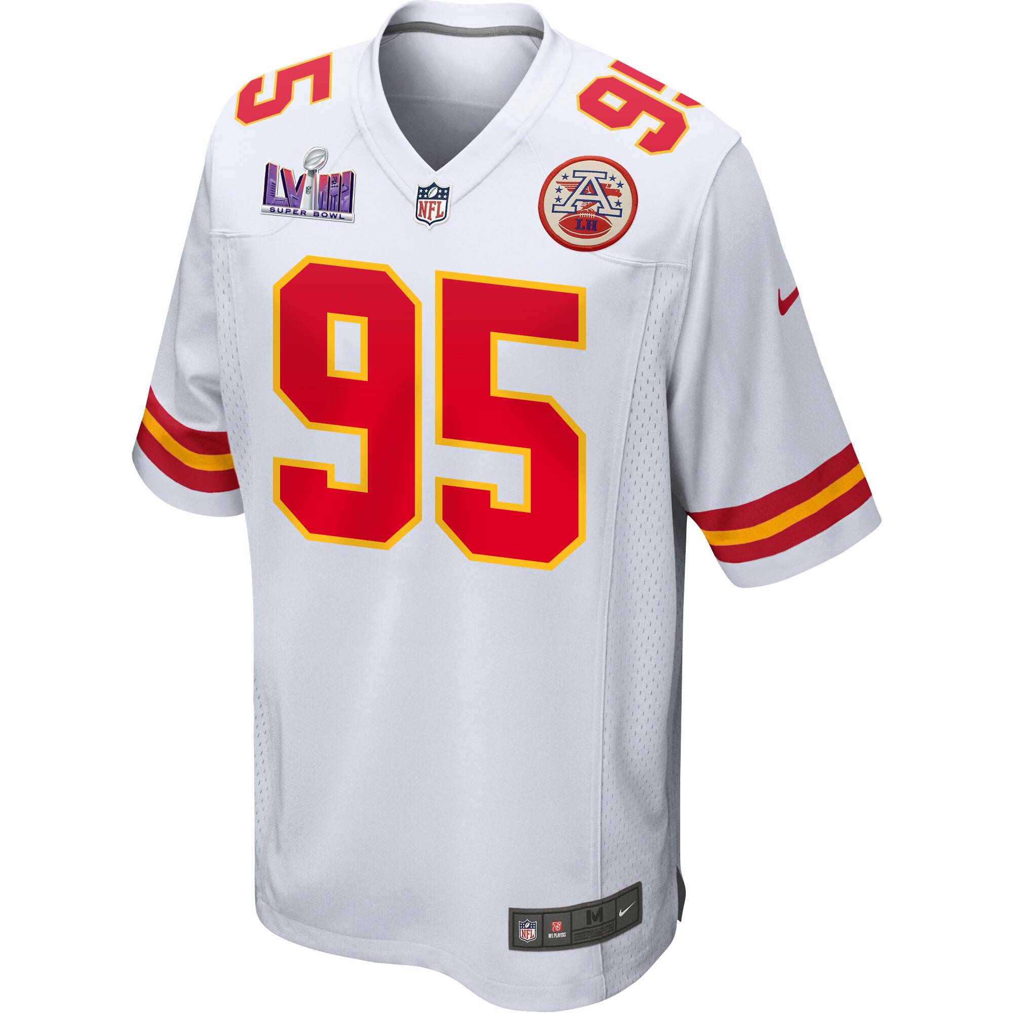 Chris Jones 95 Signed Kansas City Chiefs Super Bowl LVIII Game Men Jersey - White - myjerseyhub