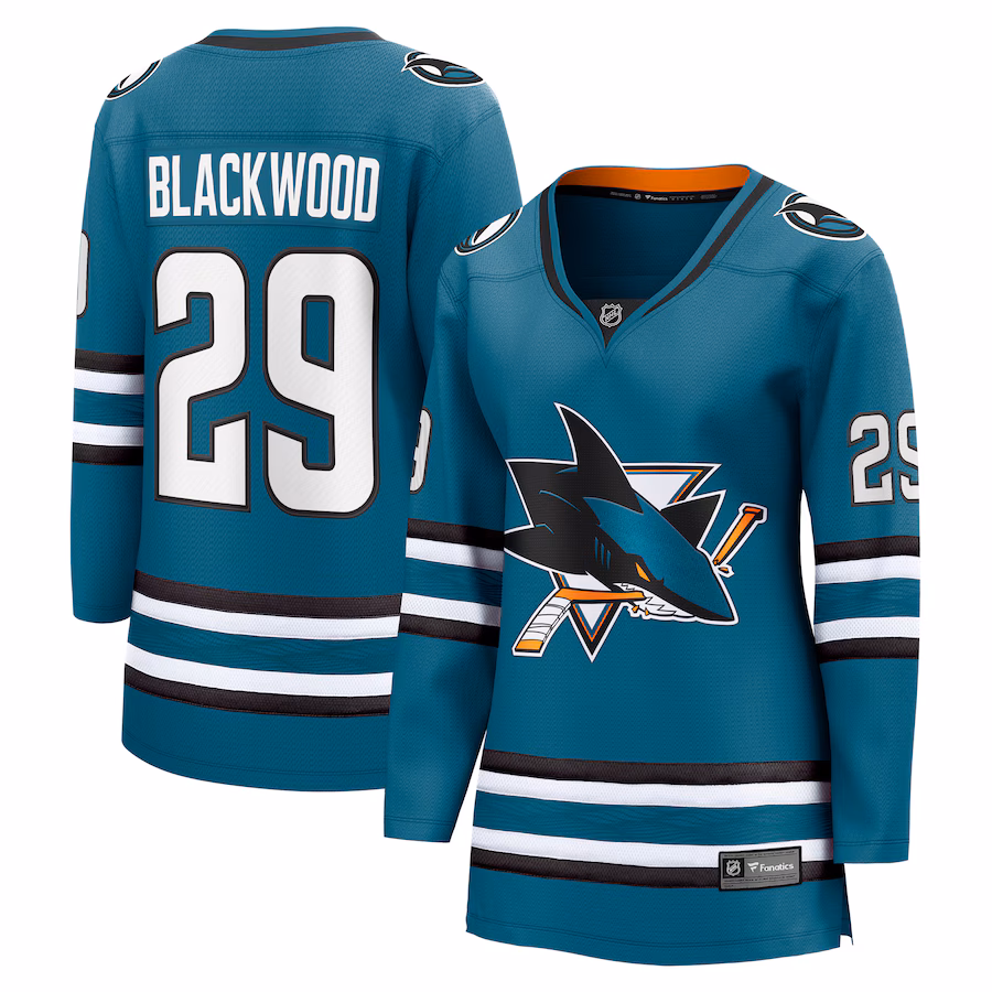 Mackenzie Blackwood San Jose Sharks Fanatics Women's Home Breakaway Player Jersey - Teal - myjerseyhub