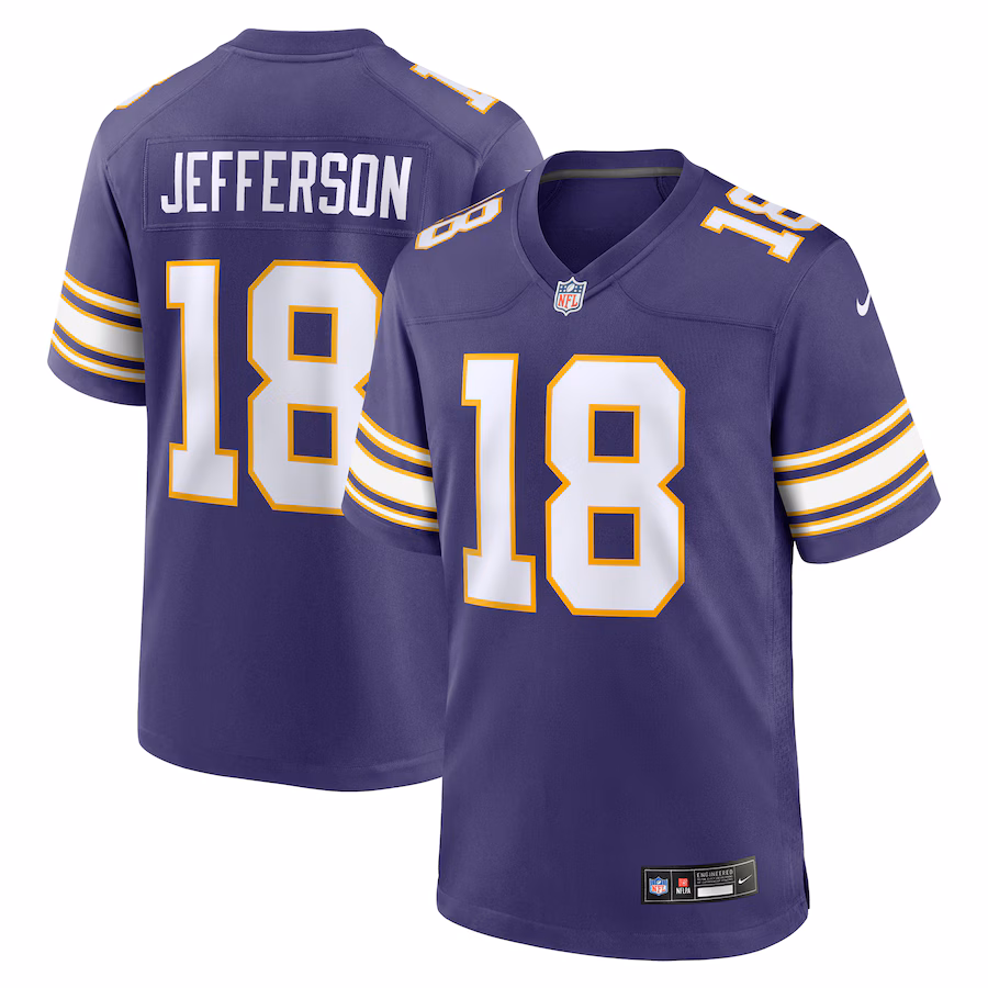 Justin Jefferson Minnesota Vikings Nike Classic Player Game Jersey - Purple - myjerseyhub