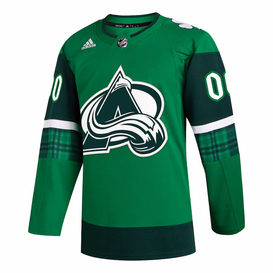 Colorado Avalanche adidas St. Patrick's Day Authentic Custom Jersey - Kelly Green - myjerseyhub