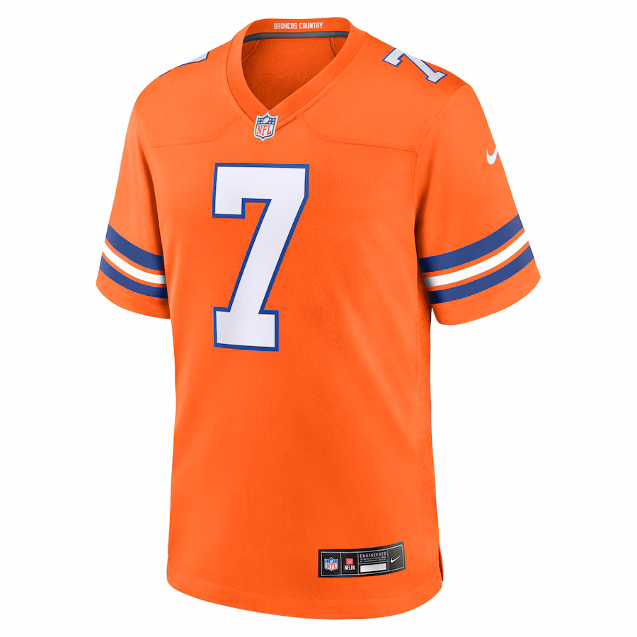 John Elway Denver Broncos Nike Mile High Collection 1977 Throwback Retired Player Game Jersey - Orange - myjerseyhub