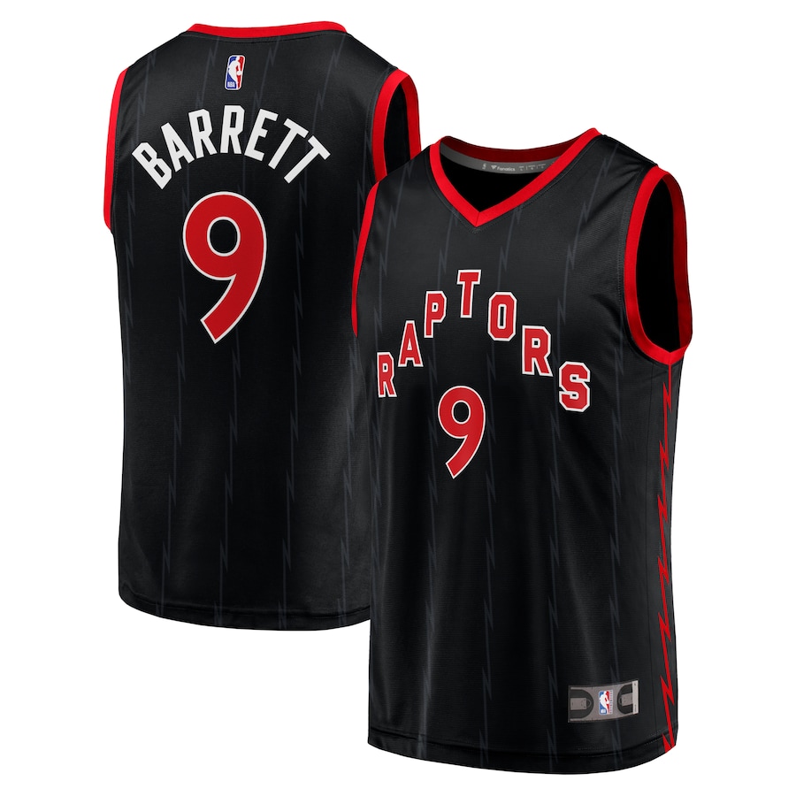 RJ Barrett Toronto Raptors Fanatics Fast Break Player Jersey - Statement Edition - Black - myjerseyhub