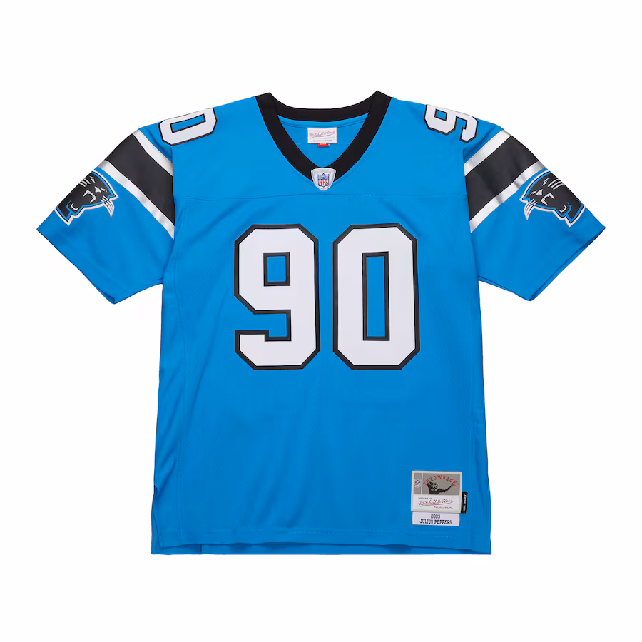 Julius Peppers Carolina Panthers Mitchell & Ness Legacy Replica Jersey – Blue - myjerseyhub