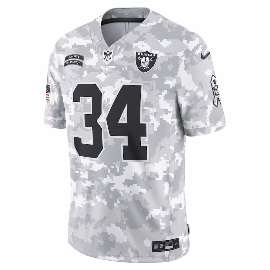 Bo Jackson Las Vegas Raiders Nike 2024 Salute to Service Retired Player Limited Jersey - Arctic Camo - myjerseyhub