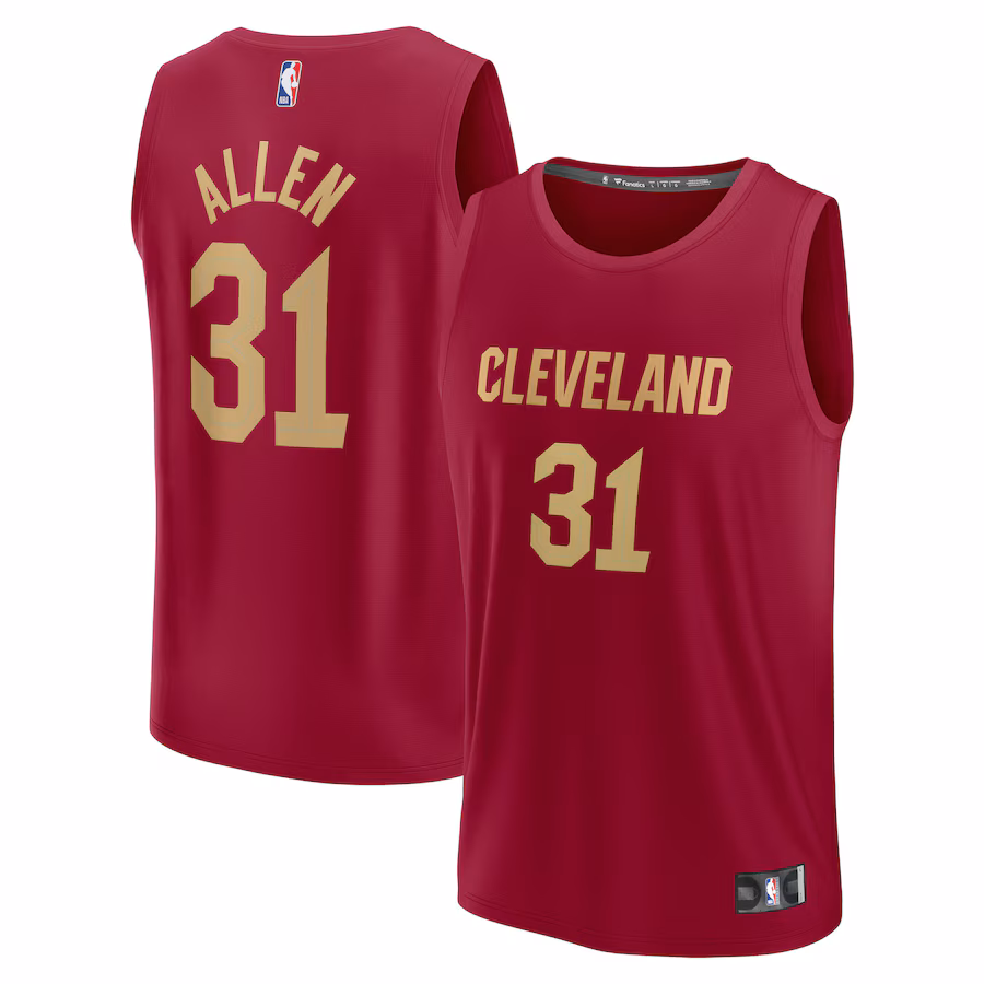 Jarrett Allen Cleveland Cavaliers Fanatics Fast Break Replica Jersey - Icon Edition - Wine - myjerseyhub