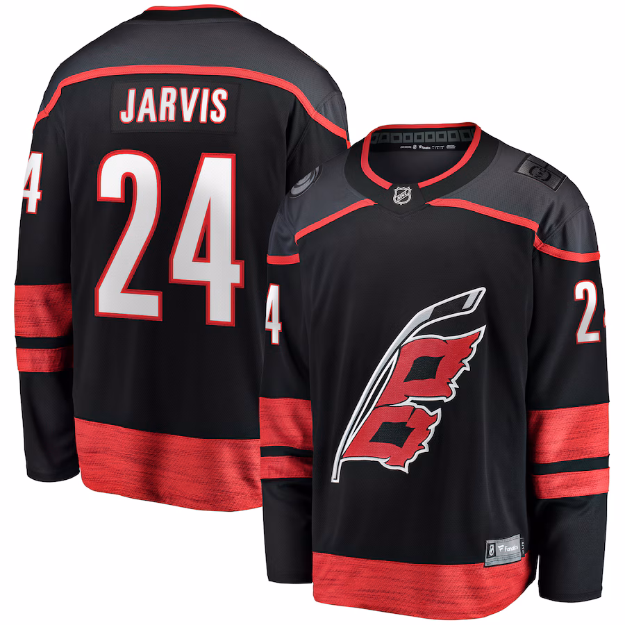 Seth Jarvis Carolina Hurricanes Fanatics Home Breakaway Jersey - Black - myjerseyhub