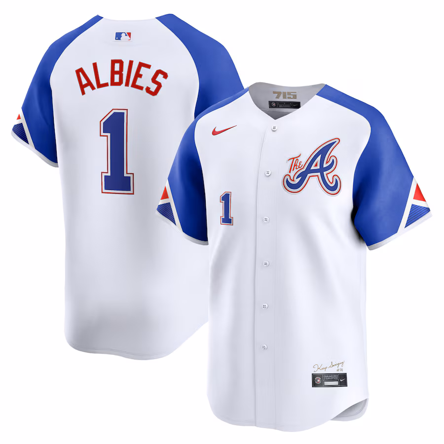 Ozzie Albies Atlanta Braves Nike City Connect Limited Player Jersey - White - myjerseyhub