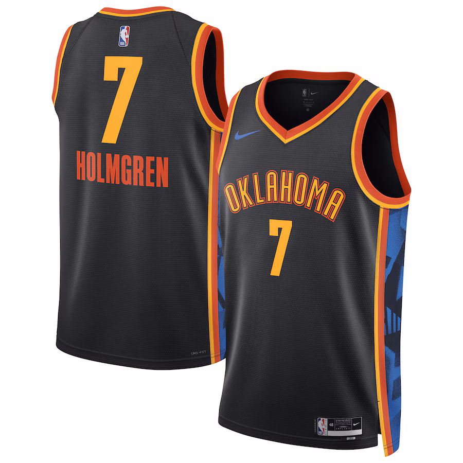 Chet Holmgren Oklahoma City Thunder Nike Unisex 2024/25 Swingman Player Jersey - City Edition - Black - myjerseyhub