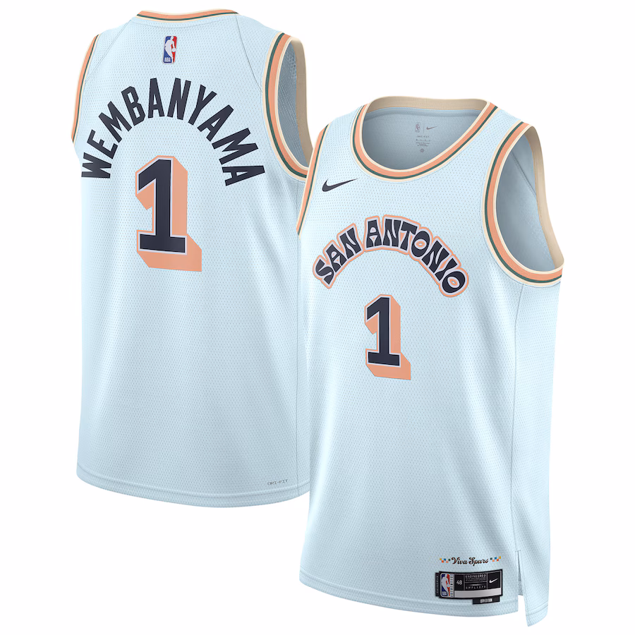 Victor Wembanyama San Antonio Spurs Nike Unisex 2024/25 Swingman Player Jersey - City Edition - Light Blue - myjerseyhub
