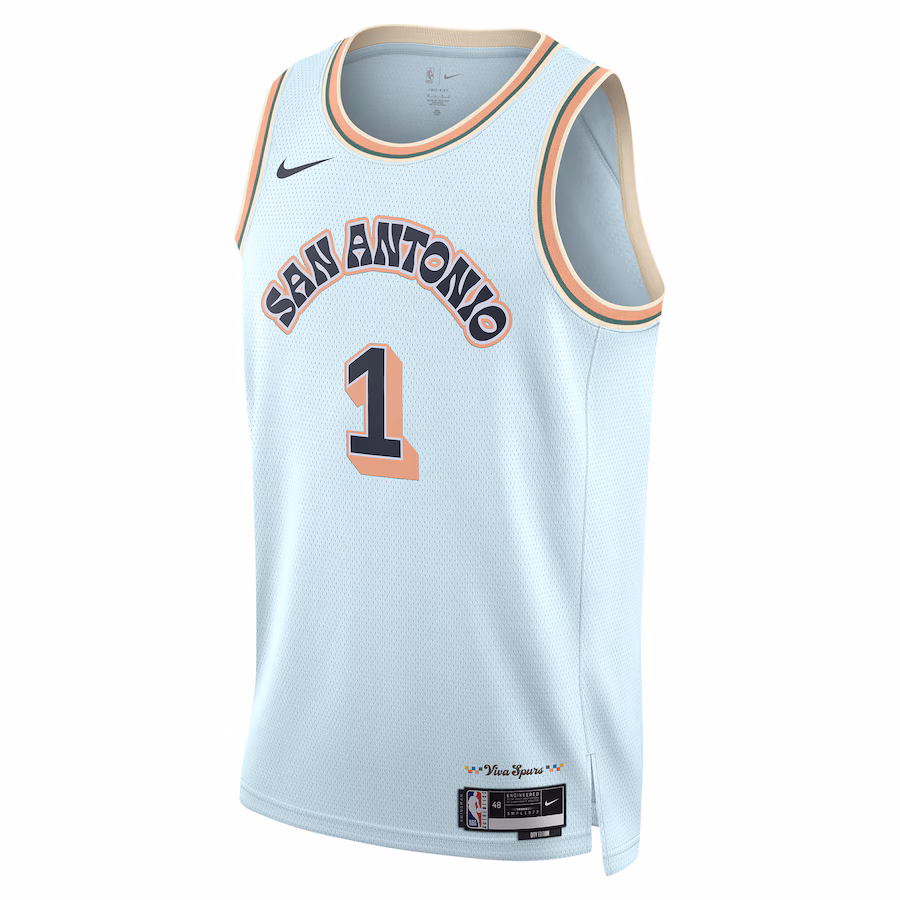 Victor Wembanyama San Antonio Spurs Nike Unisex 2024/25 Swingman Player Jersey - City Edition - Light Blue - myjerseyhub