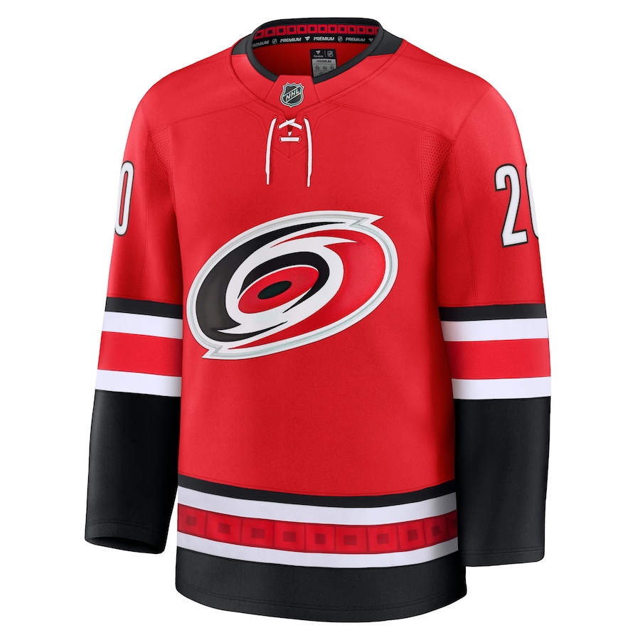 Sebastian Aho Carolina Hurricanes Fanatics Alternate Premium Jersey - Red - myjerseyhub
