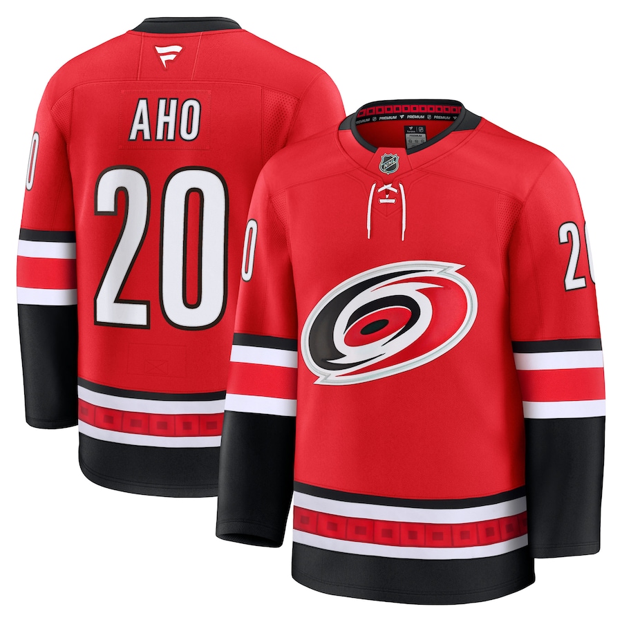 Sebastian Aho Carolina Hurricanes Fanatics Alternate Premium Jersey - Red - myjerseyhub
