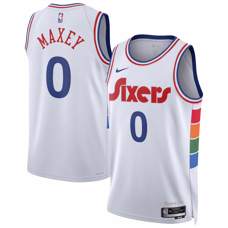 Tyrese Maxey Philadelphia 76ers Nike Unisex 2024/25 Swingman Player Jersey - City Edition - White - myjerseyhub