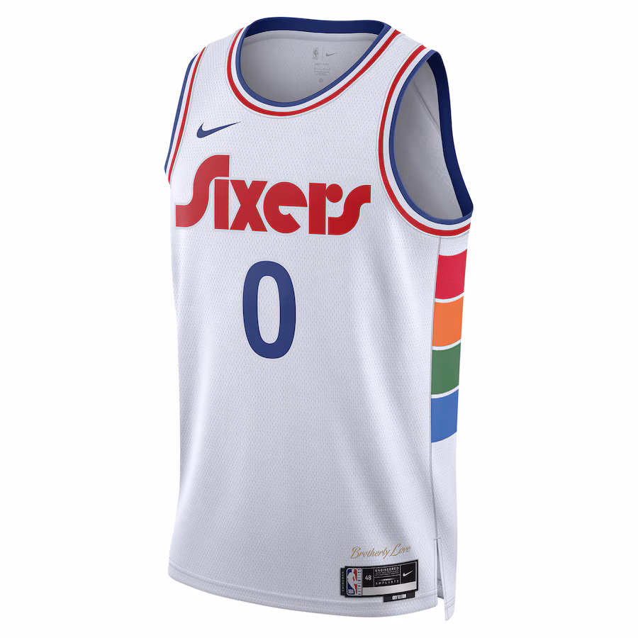Tyrese Maxey Philadelphia 76ers Nike Unisex 2024/25 Swingman Player Jersey - City Edition - White - myjerseyhub