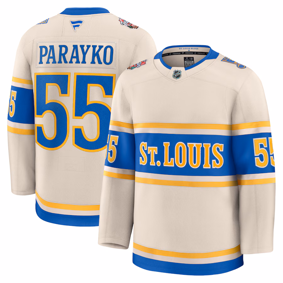 Colton Parayko St. Louis Blues Fanatics 2025 NHL Winter Classic Premium Player Jersey - Cream - myjerseyhub