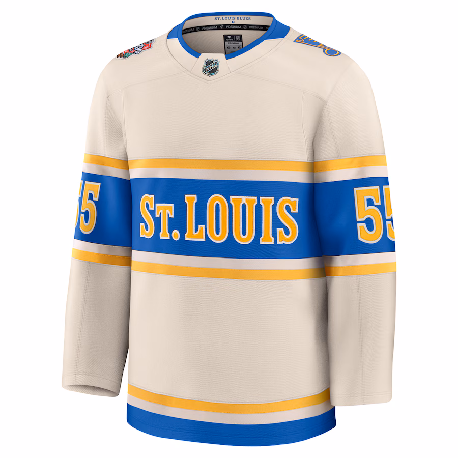 Colton Parayko St. Louis Blues Fanatics 2025 NHL Winter Classic Premium Player Jersey - Cream - myjerseyhub