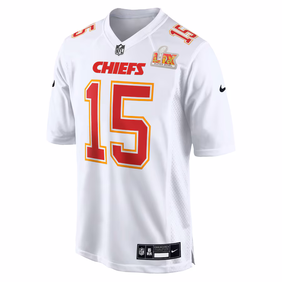 Patrick Mahomes Kansas City Chiefs Nike Super Bowl LIX Fashion Game Jersey - Tundra White - myjerseyhub