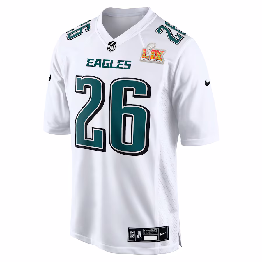 Saquon Barkley Philadelphia Eagles Nike Super Bowl LIX Fashion Game Player Jersey - Tundra White - myjerseyhub