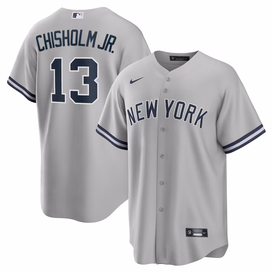 Jazz Chisholm Jr. New York Yankees Nike Road Replica Player Jersey - Gray - myjerseyhub