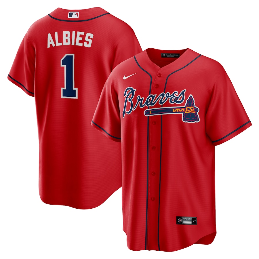Ozzie Albies Atlanta Braves Nike Alternate Replica Player Name Jersey - Red - myjerseyhub